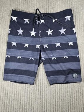 O'Neill Navy and White Star Stripe Boardshorts